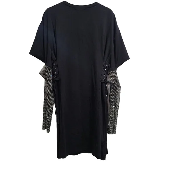 Women's Black Caviar Dress, Size L, Black & Silver - Picture 3 of 6